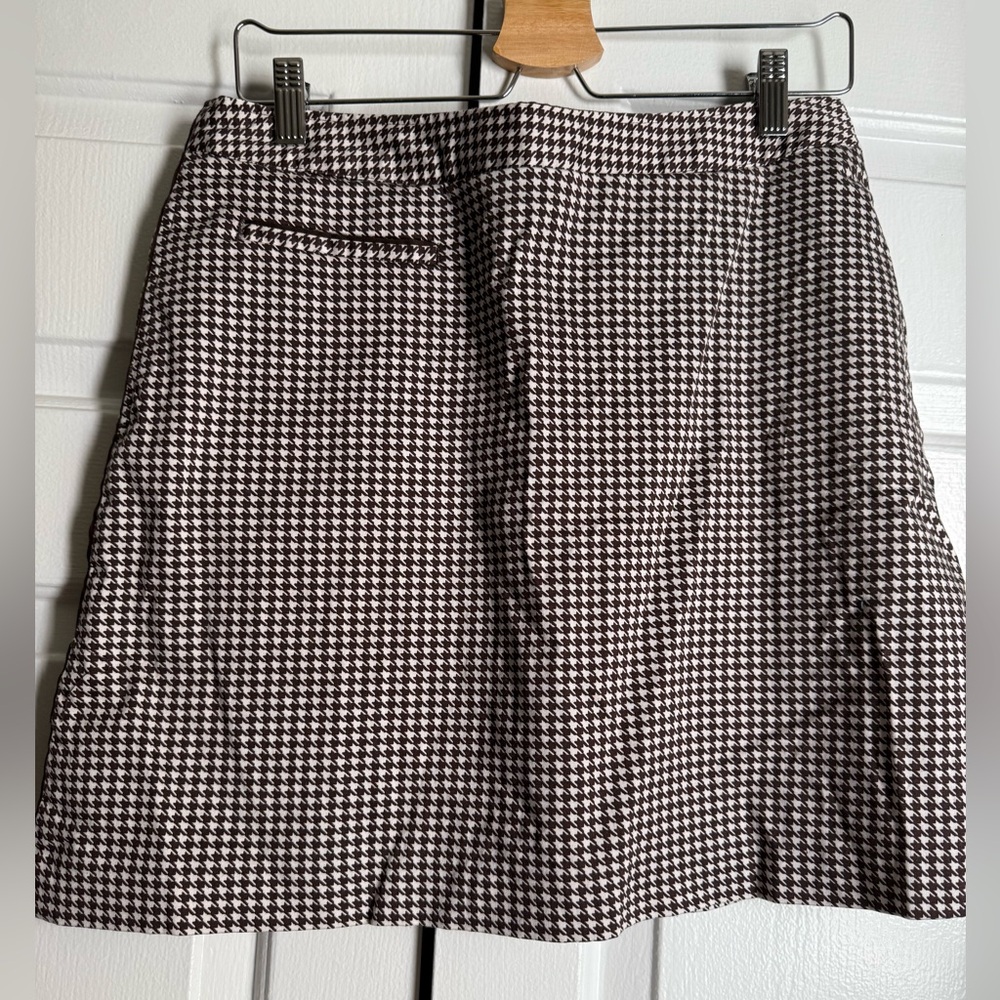Houndstooth Skort Brown/White sz 10 Preppy Academia Equestrian Old  Money